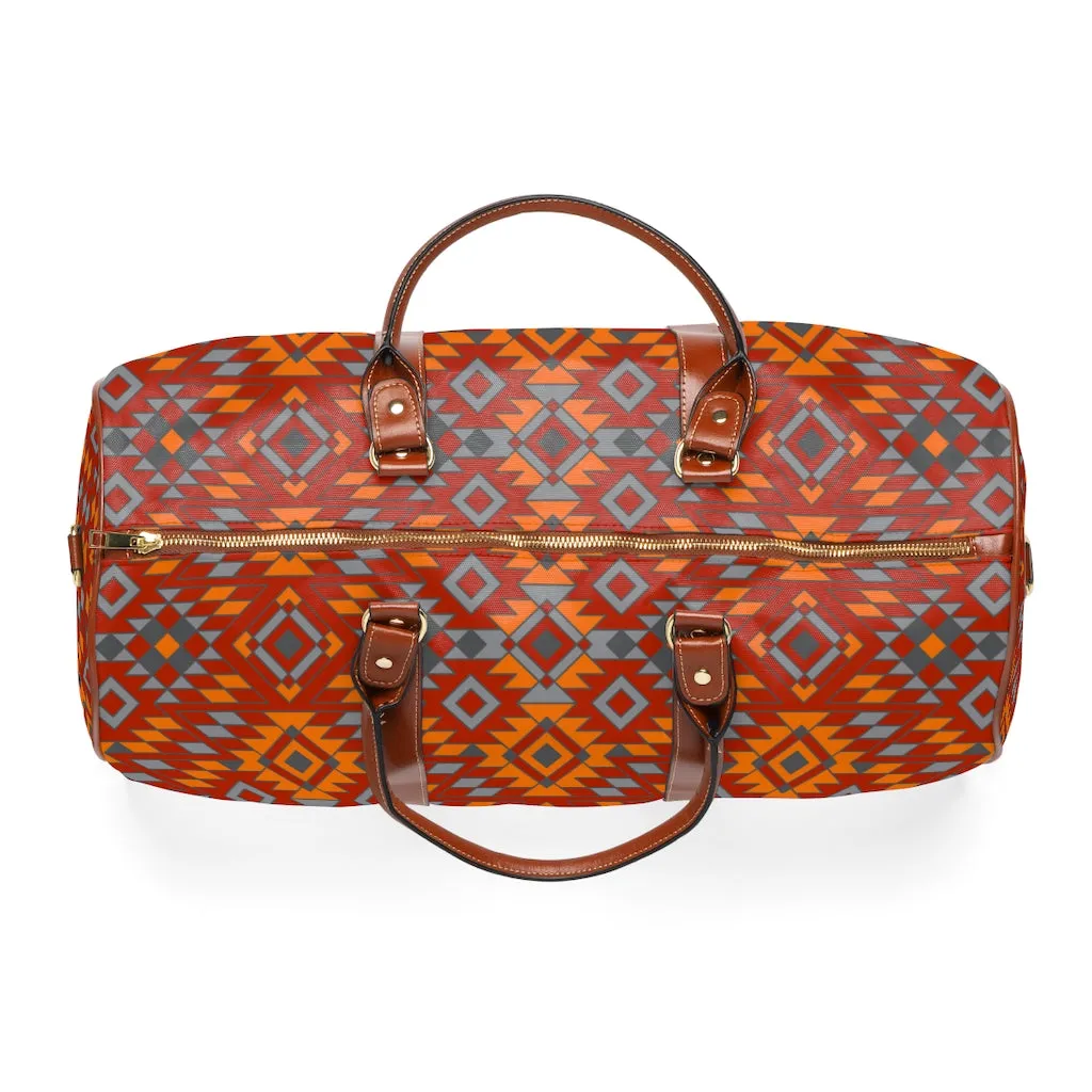 Southwestern Duffel Bag Faux Leather Straps Waterproof Travel Bag Overnight Bag Redrock Canyon Print Bohemian