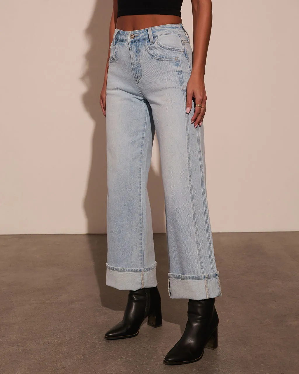 Stevenson Mid Rise Wide Leg Cropped Denim