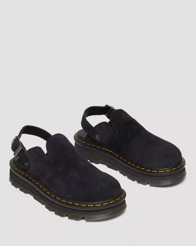 SUEDE CASUAL SLINGBACK PLATFORM MULES / DR.MARTENS