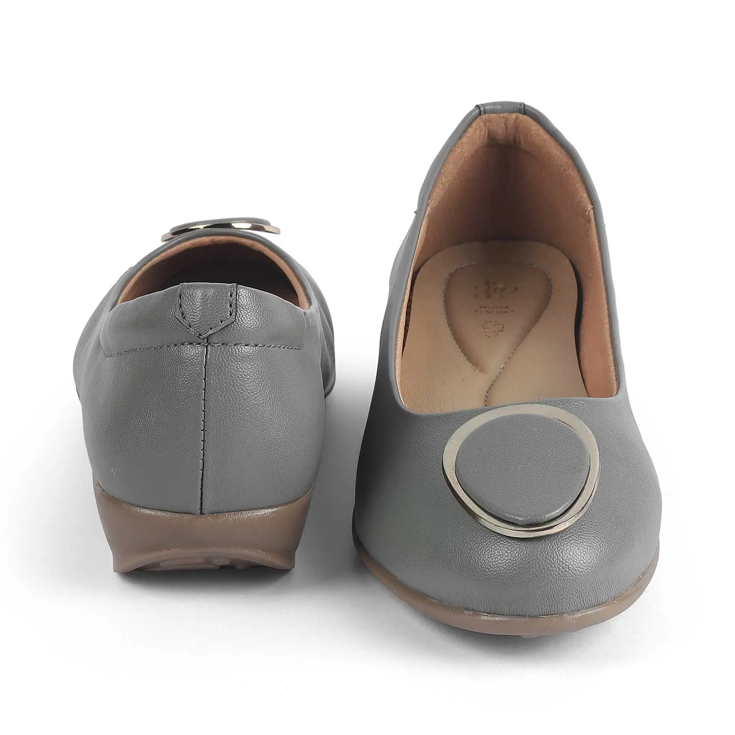 Tresmode Jelo Grey Women's Casual Ballerinas