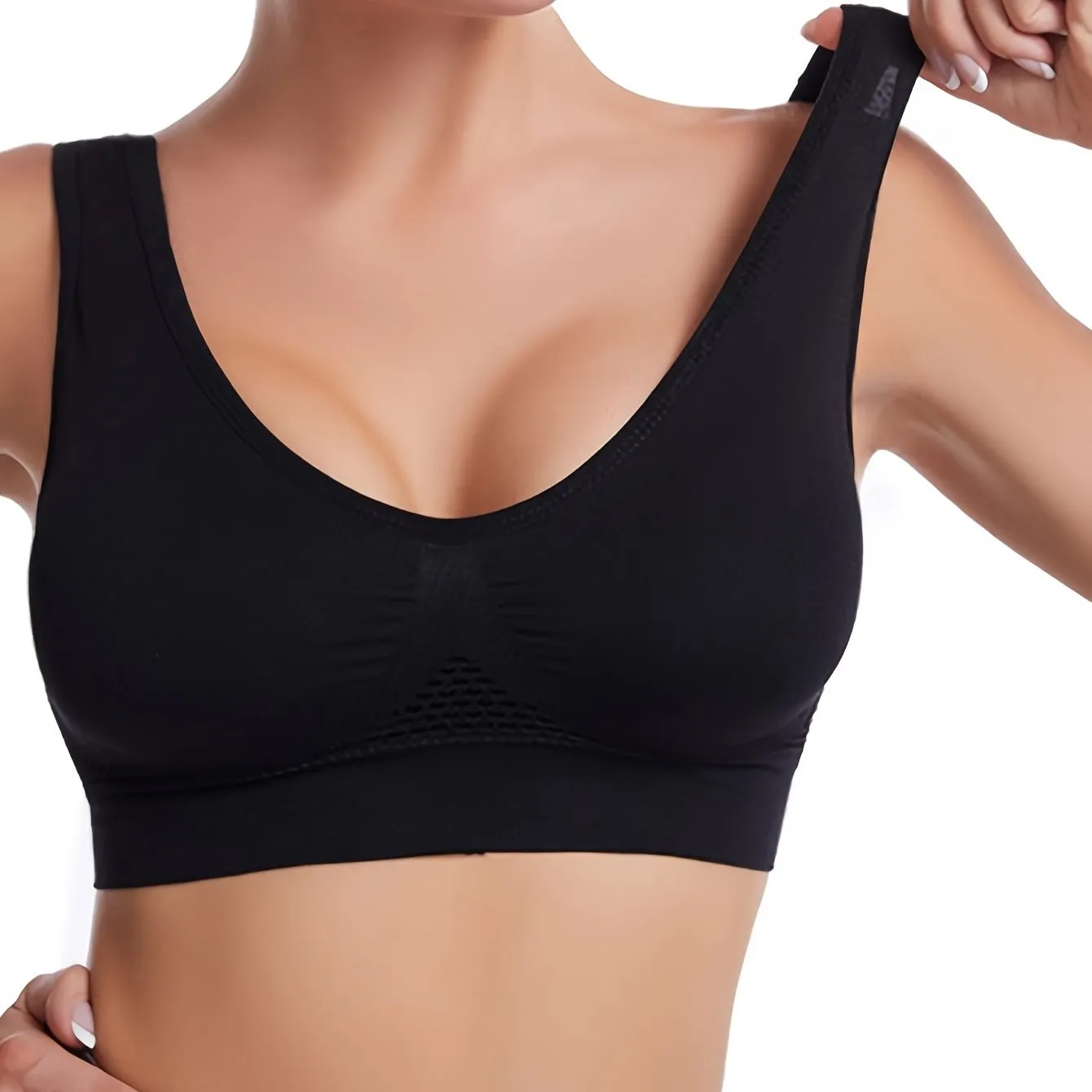 Ultimate Comfort Breathable Sports Bra - High Stretch, Openwork Fitness Top