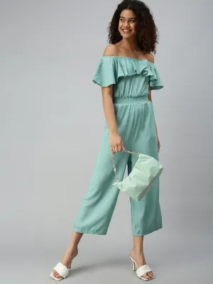 Women's Green Solid Jumpsuit