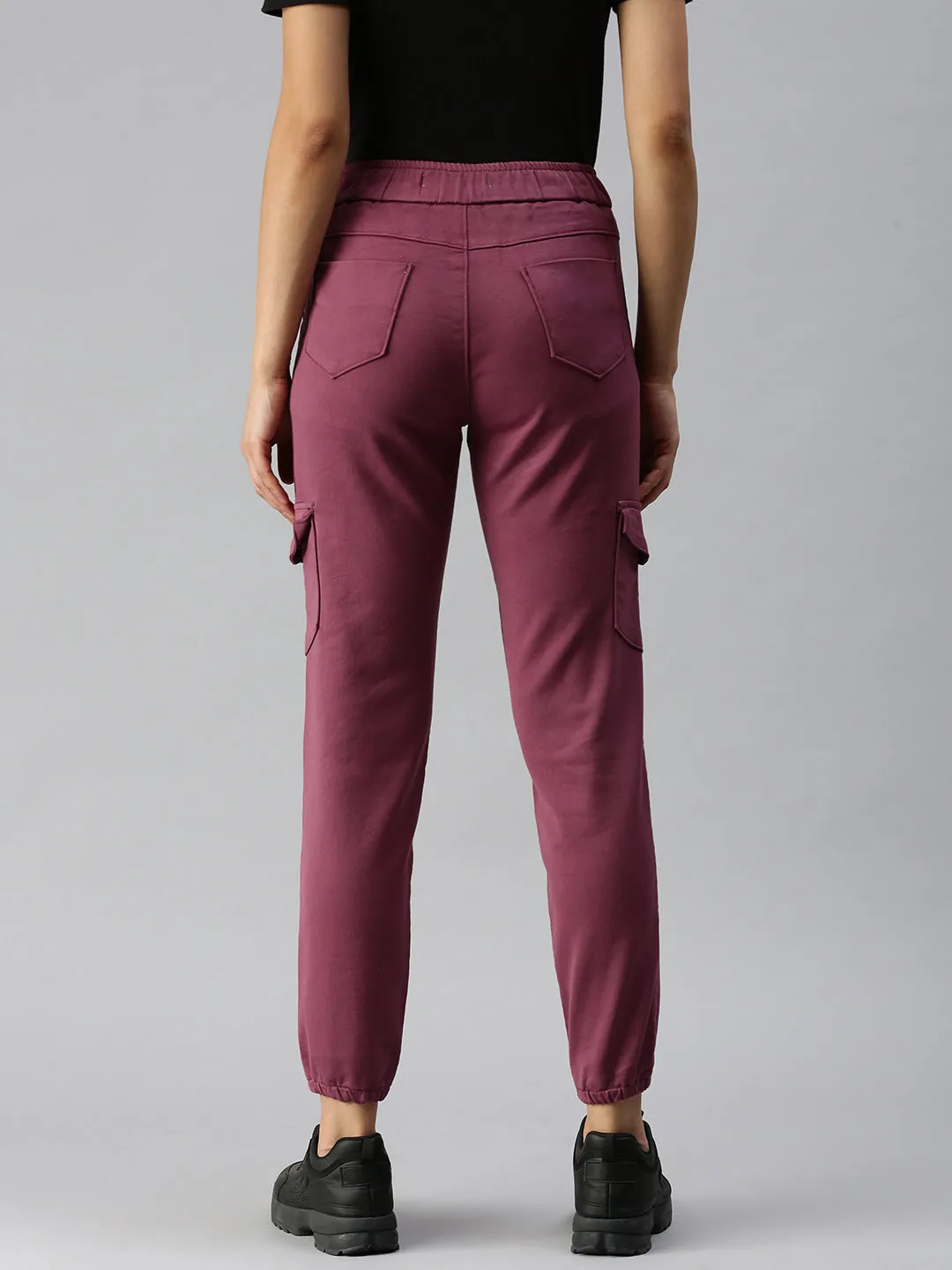 Women's Mauve Solid Denim Jeans