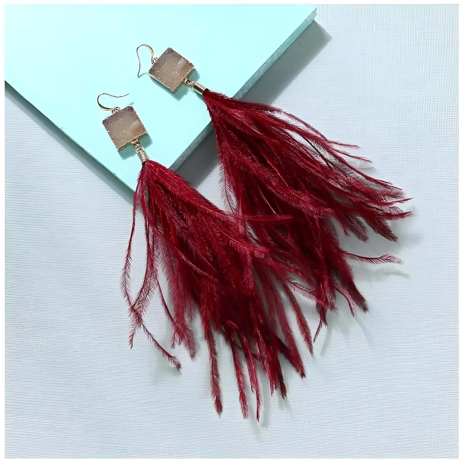 Women's Ostrich Feather Earrings