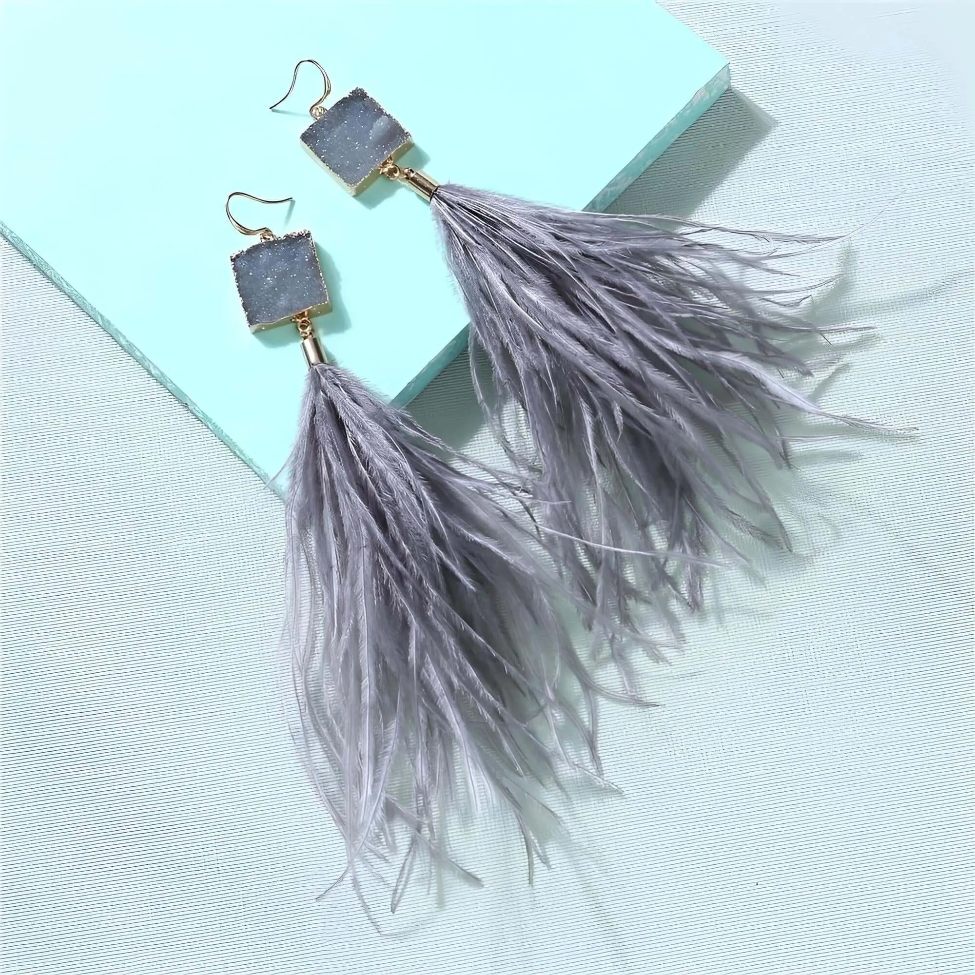 Women's Ostrich Feather Earrings