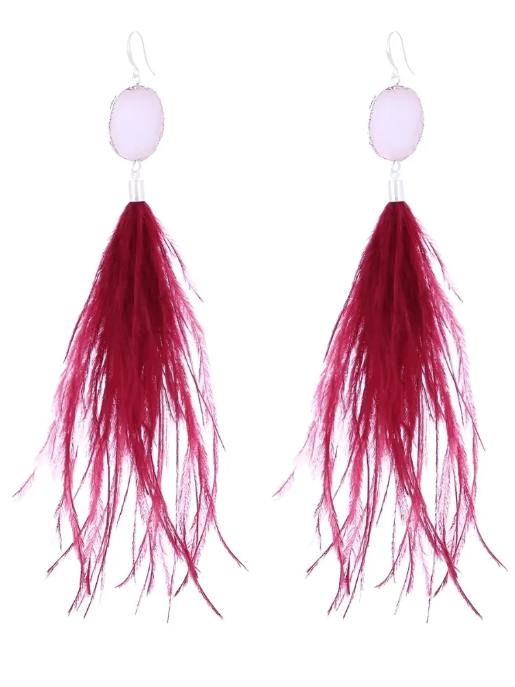 Women's Ostrich Feather Earrings